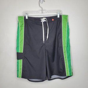 GAP Black Green Activewear Beach Wear Water Sports Board Shorts Size 35